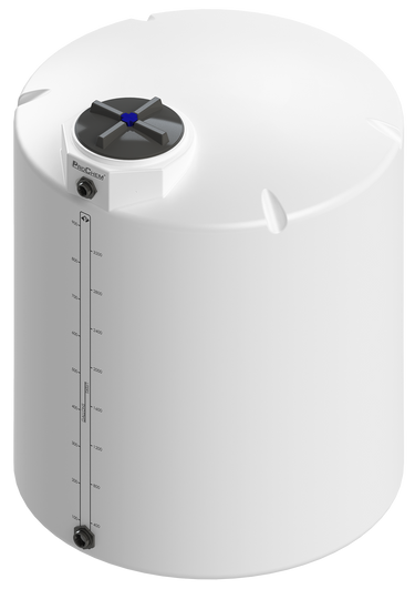 1000 Gal ProChem® Vertical Tank w/Bulkhead Fittings - Twist Lid 16